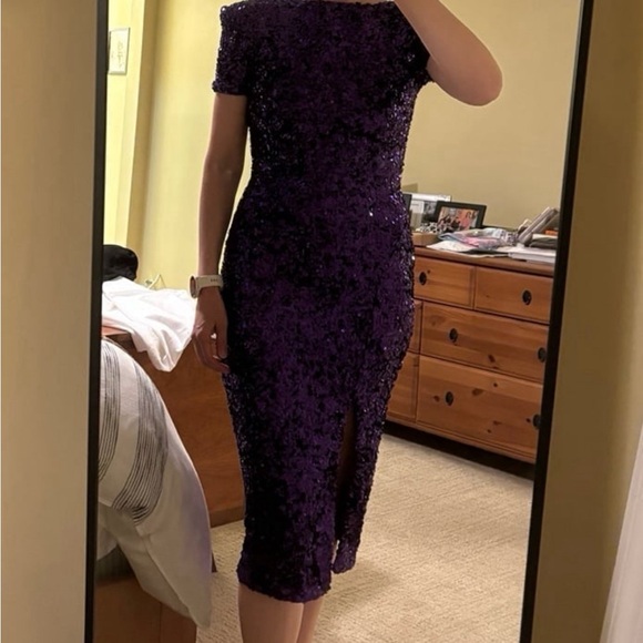 Elegant Purple Sequin Dress - Picture 8 of 8